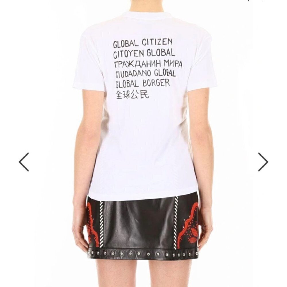 Ganni Global citizen T-shirt, White, Size XS